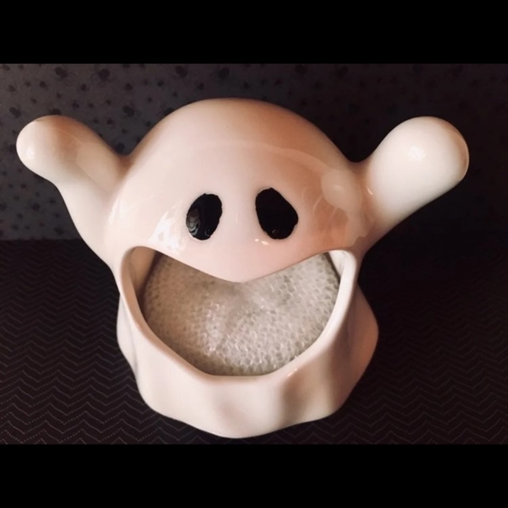 Halloween Ceramic Ghost Scrubby Sponge Holder - Picture 3 of 5